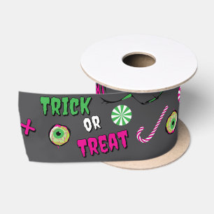 Funky Funny Trick oder Treat Candy & Zombie XOXO Satinband
