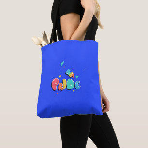 Funky Gay Pride Rainbow LGBTQ+ Lesbian Tote Bag Tasche