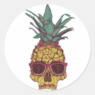 Funky Geek-cooles Ananas-Punk Runder Aufkleber
