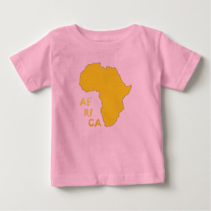 Funky gelbe Afrika-Karte Baby T-shirt