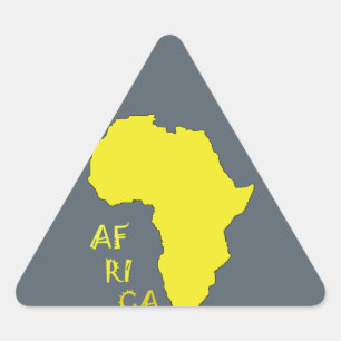 Funky gelbe Afrika-Karte Dreieckiger Aufkleber