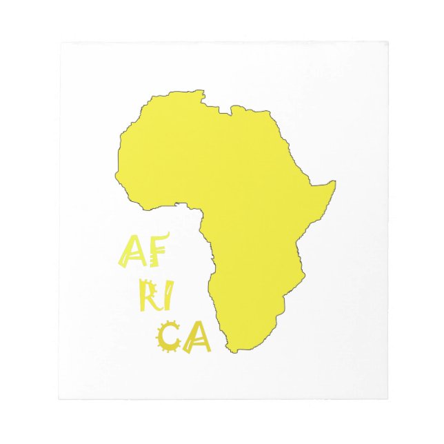 Funky gelbe Afrika-Karte Notizblock (Vorderseite)
