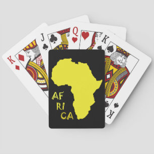 Funky gelbe Afrika-Karte Spielkarten