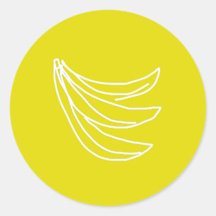 Funky gelbe Banane Runder Aufkleber