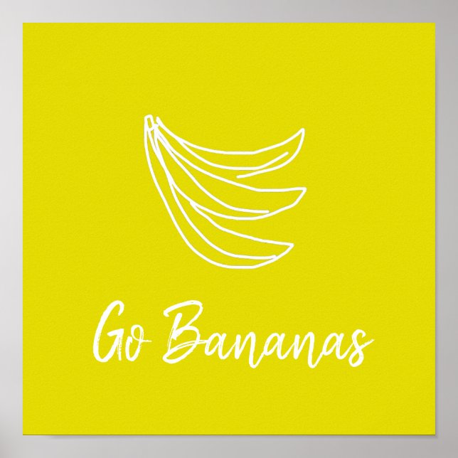 Funky Gelbe Happy Banane Poster (Vorne)