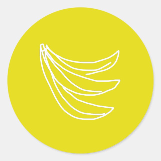 Funky Gelbe Happy Banane Runder Aufkleber (Vorderseite)