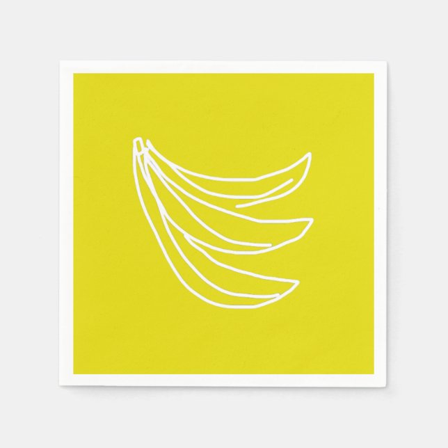 Funky Gelbe Happy Banane Serviette (Vorderseite)