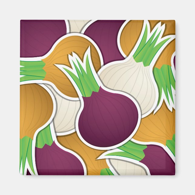 Funky Gemischte Zwiebeln Magnet (Vorne)