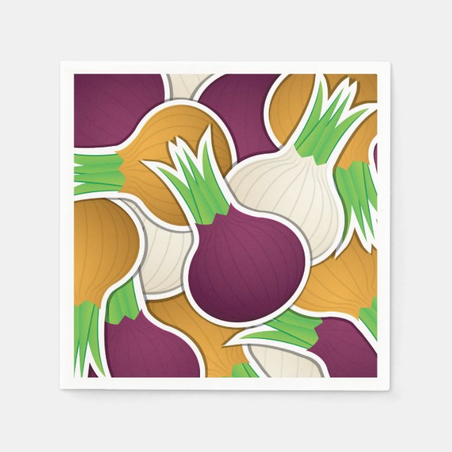 Funky Gemischte Zwiebeln Serviette (Vorderseite)