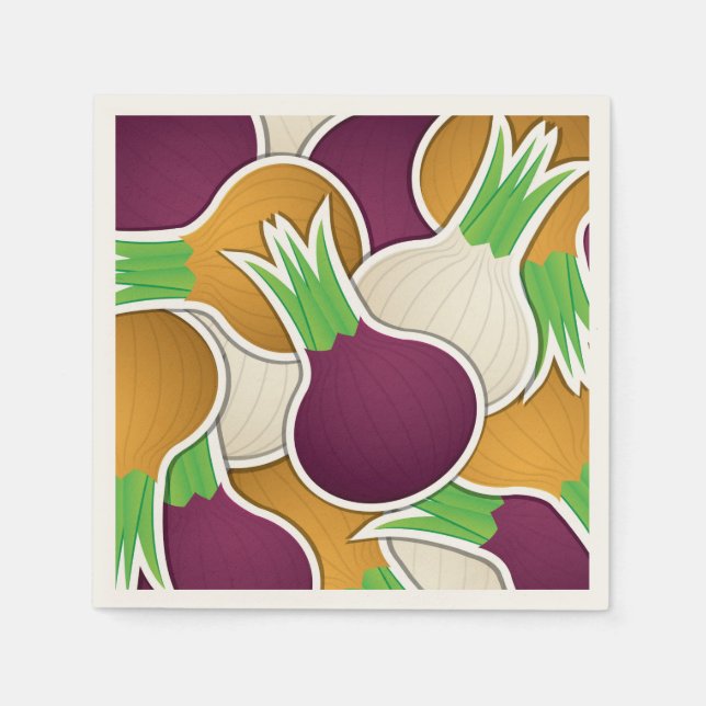 Funky Gemischte Zwiebeln Serviette (Vorderseite)