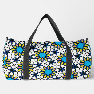 Funky Geometric Daisy Pattern Duffle Bag