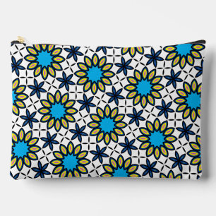 Funky Geometric Daisy Pattern Zubehörtasche