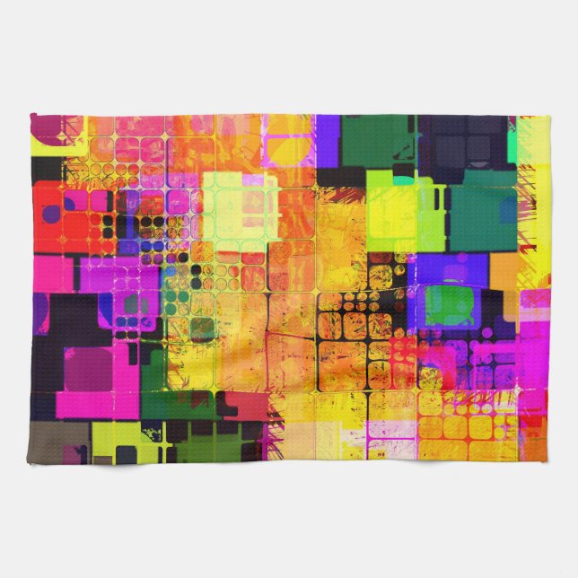 Funky Geometric, mehrfarbig Küchentuch (Horizontal)