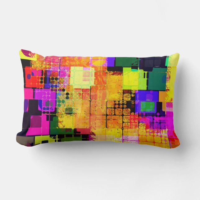 Funky Geometric, mehrfarbig Lendenkissen (Vorderseite)