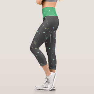 Funky-Geometrie-Abstraktkunst-Punkte-Leggings Capri Leggings