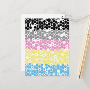 Funky geometrische Mod-Abstrakte Polygender-Stolzf Postkarte