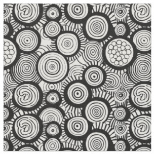 Funky geometrisches afrikanisches Schwarzweißmuste Stoff