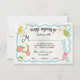 Funky Gezeichnet griechische RSVP Karten für das i