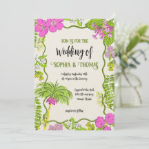 Funky Gezeichnet Tropical Floral Wedding