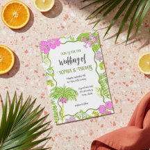 Funky Gezeichnet Tropical Floral Wedding