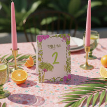 Funky Gezeichnet tropische Hochzeit in Urlaubsort