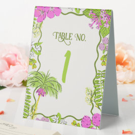 Funky Gezeichnet tropische Hochzeit in Urlaubsort Tischaufsteller