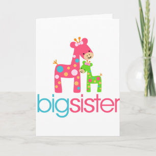Funky Giraffe Big Sister Tshirt Karte