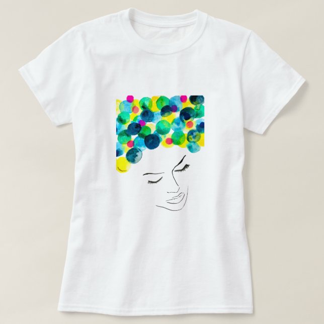 Funky Girl coole Haarfarbe T-Shirt (Design vorne)