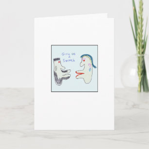 Funky Give Us a Smooch Illustrierte Küsse Karte