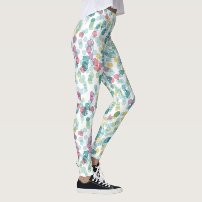 Funky glückliches Sommer-Punkte-Muster Leggings (Rechts)