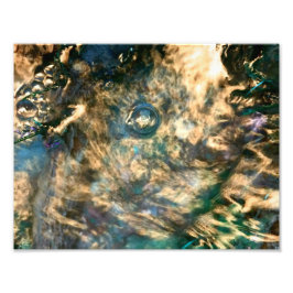 Funky Gold Abstraktes, farbiges Wasser Fotodruck