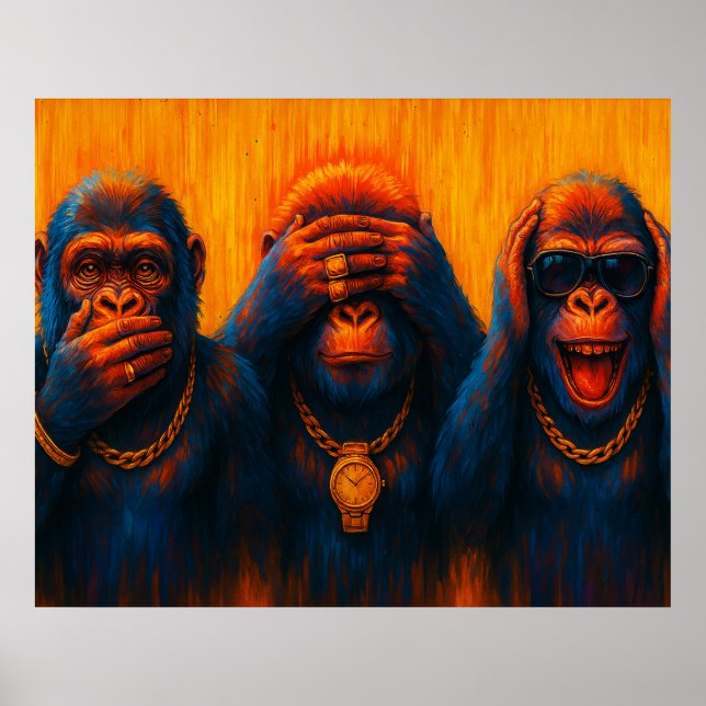 Funky Gorillas Trio — See No Evil Poster (Vorne)