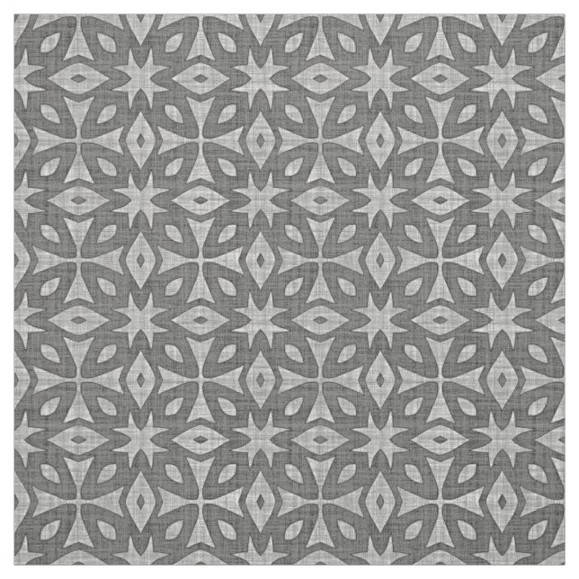 Funky Gray Imitats Batik Linen Squares Muster Stoff (Muster)