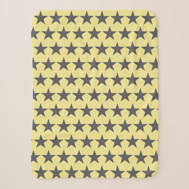 Funky Gray Star Stars Pattern Power Blanket Sherpadecke (Vorderseite)