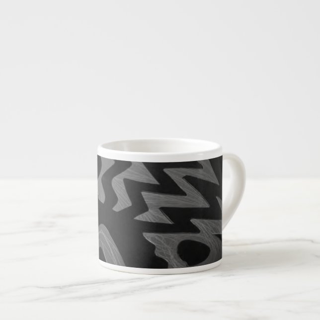Funky Gray Zigzag Spezielle Tasse (Vorderseite Rechts)