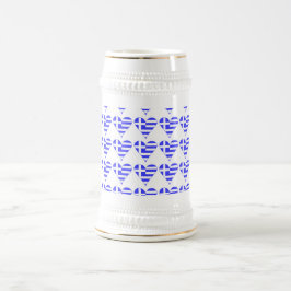 Funky Greece Flag Herz geteert Bierglas