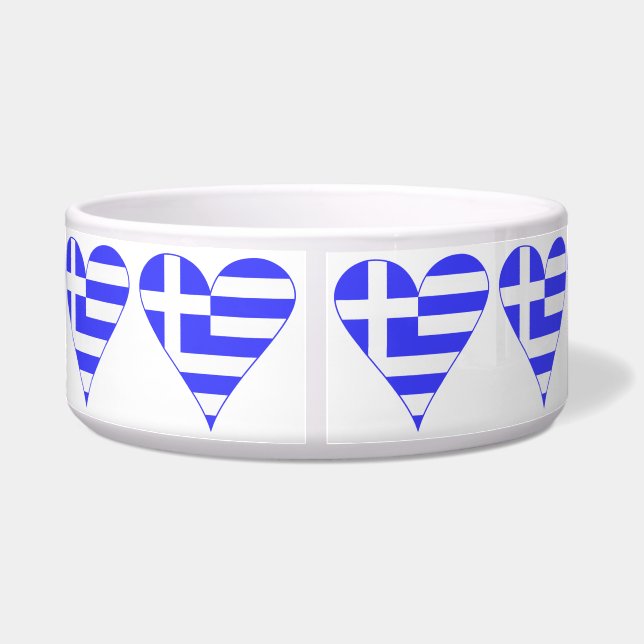 Funky Greece Flag Herz geteert Napf (Rückseite)
