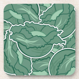 Funky green cabbage getränkeuntersetzer