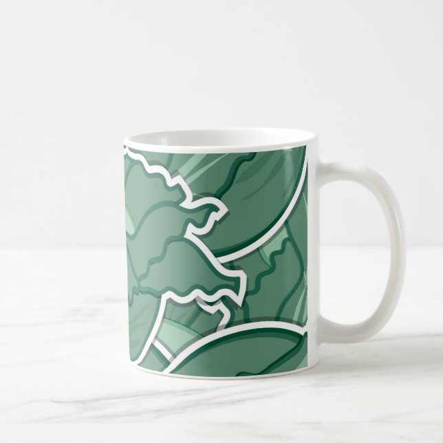 Funky green cabbage kaffeetasse (Rechts)