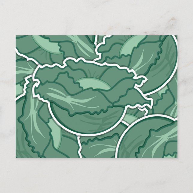 Funky green cabbage postkarte (Vorderseite)