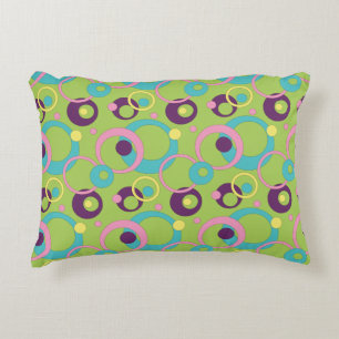 Funky Green Circles Accent Coussin