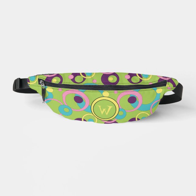Funky Green Circles Bauchtasche (Vorderseite)