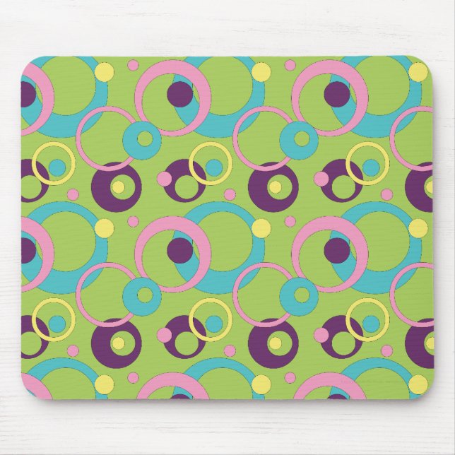 Funky Green Circles Mousepad (Vorne)