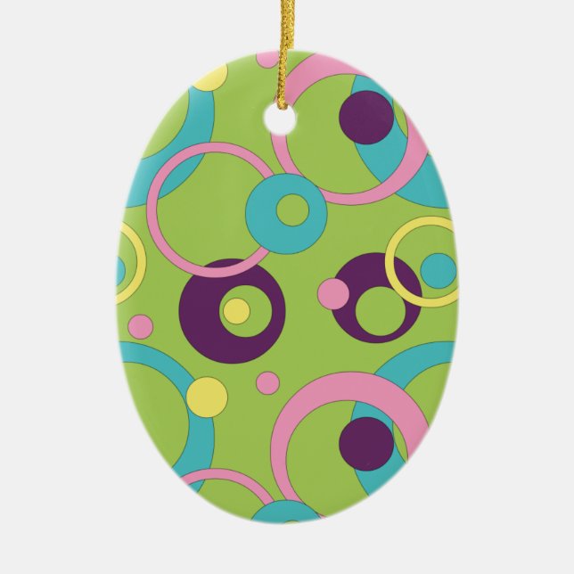 Funky Green Circles Ornament (Vorne)