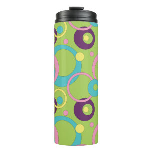 Funky Green Circles Thermal Tumbler Thermosbecher