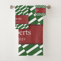 Funky Green Pattern Family Name and Year Modern