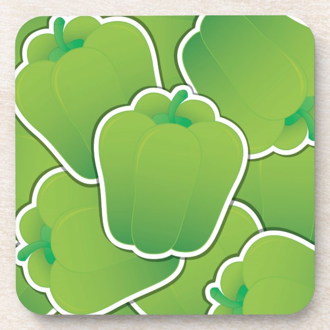 Funky green Pfeffer Untersetzer (Vorderseite)