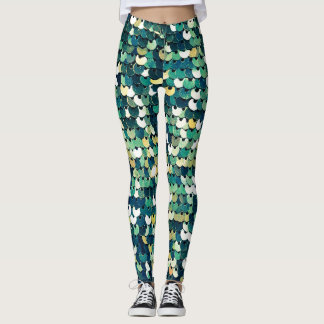 Funky Green Sequenzen Leggings