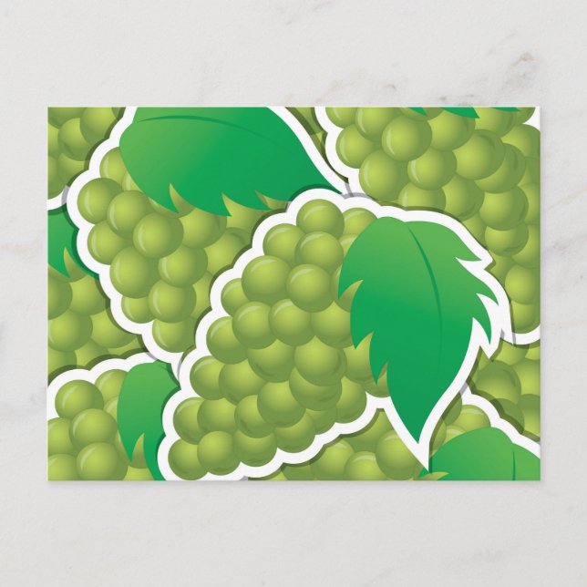 Funky green Trauben Postkarte (Vorderseite)