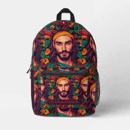 Funky groovy farbenfrohe schöne männliche Abbildun Bedruckter Rucksack